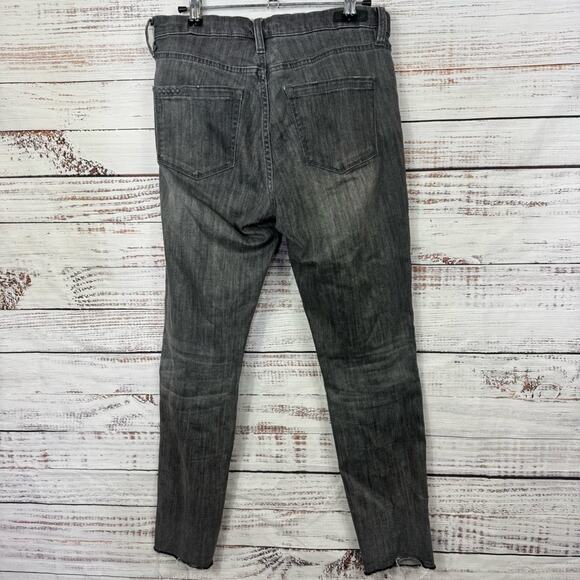 Blank NYC mid rise size 28 ripped faded Charcoal Distressed Skinny Jeans - Picture 7 of 7